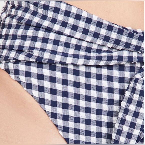 New Anthropologie Montce Paula Tie Up Bikini Bottoms Gignham Medium - Picture 2 of 7